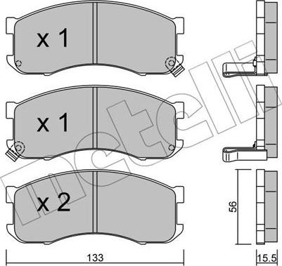 Metelli 22-0394-0 - Əyləc altlığı dəsti, əyləc diski furqanavto.az