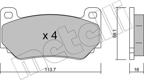 Metelli 22-0391-0 - Əyləc altlığı dəsti, əyləc diski furqanavto.az