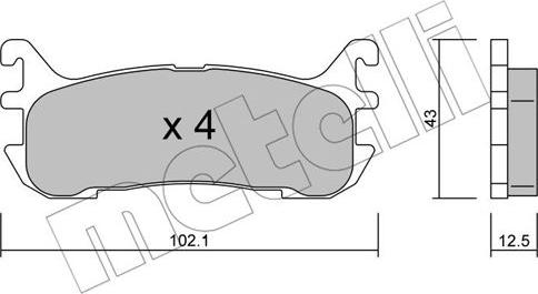 Metelli 22-0393-0 - Əyləc altlığı dəsti, əyləc diski furqanavto.az