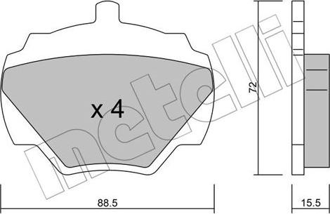 Metelli 22-0353-0 - Əyləc altlığı dəsti, əyləc diski furqanavto.az