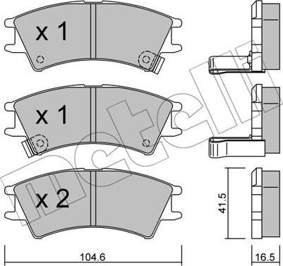 Metelli 22-0361-0 - Əyləc altlığı dəsti, əyləc diski furqanavto.az