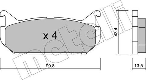 Metelli 22-0303-0 - Əyləc altlığı dəsti, əyləc diski furqanavto.az