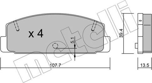 Metelli 22-0302-0 - Əyləc altlığı dəsti, əyləc diski furqanavto.az