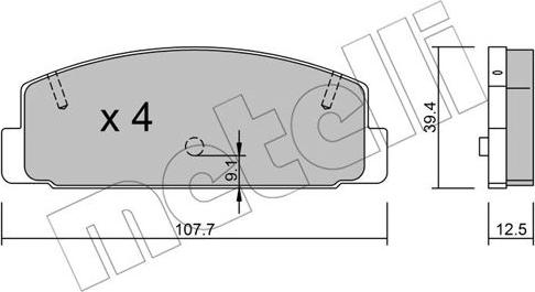 Metelli 22-0302-2 - Əyləc altlığı dəsti, əyləc diski furqanavto.az