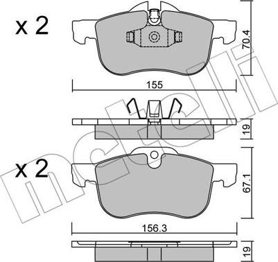 Metelli 22-0307-0 - Əyləc altlığı dəsti, əyləc diski furqanavto.az