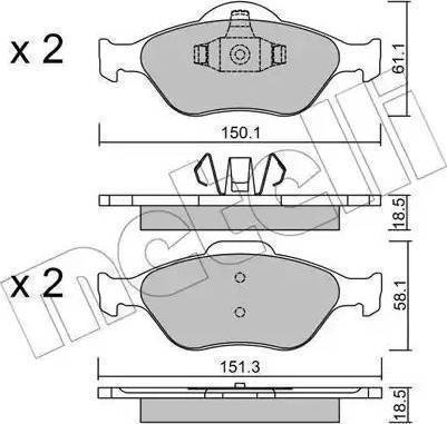 Parts-Mall PK2-010 - Əyləc altlığı dəsti, əyləc diski furqanavto.az