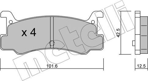 Metelli 22-0389-0 - Əyləc altlığı dəsti, əyləc diski furqanavto.az