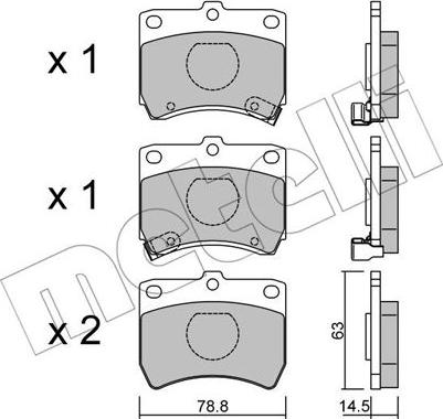 Metelli 22-0370-0 - Əyləc altlığı dəsti, əyləc diski furqanavto.az