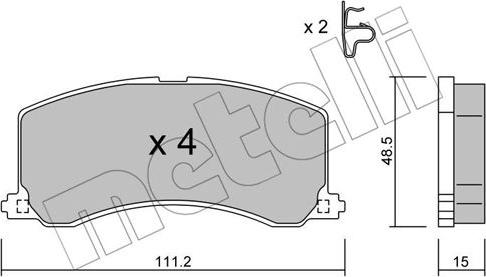 Metelli 22-0248-0 - Əyləc altlığı dəsti, əyləc diski furqanavto.az