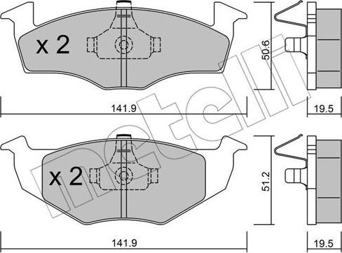 Metelli 22-0206-1 - Əyləc altlığı dəsti, əyləc diski furqanavto.az