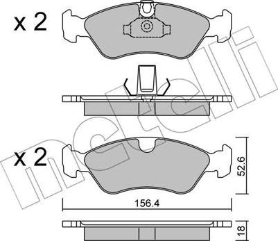 Metelli 22-0208-0 - Əyləc altlığı dəsti, əyləc diski furqanavto.az