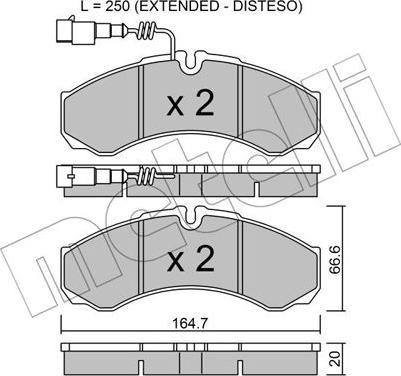 Metelli 22-0212-9 - Əyləc altlığı dəsti, əyləc diski furqanavto.az