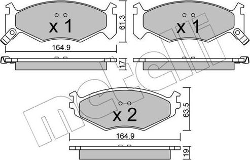 Metelli 22-0289-0 - Əyləc altlığı dəsti, əyləc diski furqanavto.az