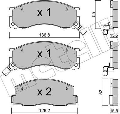 Metelli 22-0281-0 - Əyləc altlığı dəsti, əyləc diski furqanavto.az