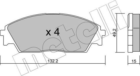 Metelli 22-0236-0 - Əyləc altlığı dəsti, əyləc diski furqanavto.az