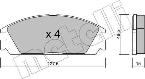 Metelli 22-0237-0 - Əyləc altlığı dəsti, əyləc diski furqanavto.az