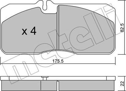 Metelli 22-0271-0 - Əyləc altlığı dəsti, əyləc diski furqanavto.az