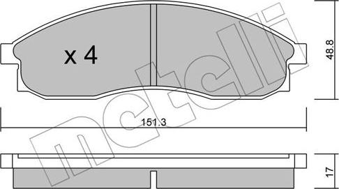 Metelli 22-0740-0 - Əyləc altlığı dəsti, əyləc diski furqanavto.az