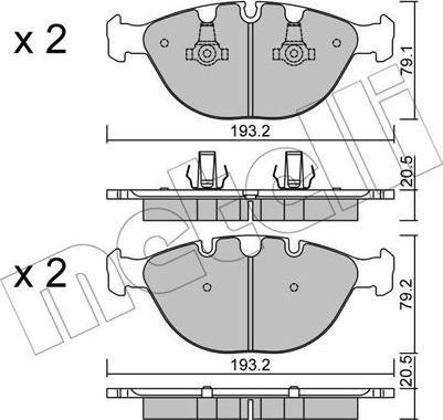 Metelli 22-0771-0 - Əyləc altlığı dəsti, əyləc diski furqanavto.az