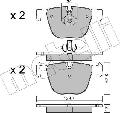 Metelli 22-0773-0 - Əyləc altlığı dəsti, əyləc diski www.furqanavto.az