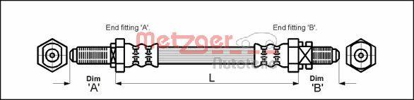 Metzger 4114680 - Əyləc şlanqı furqanavto.az