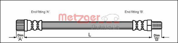 Metzger 4114635 - Əyləc şlanqı furqanavto.az