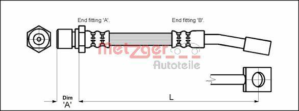 Metzger 4114679 - Əyləc şlanqı furqanavto.az