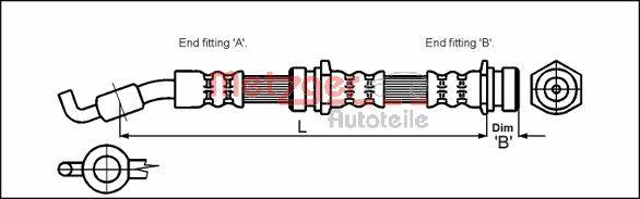 Metzger 4114722 - Əyləc şlanqı furqanavto.az