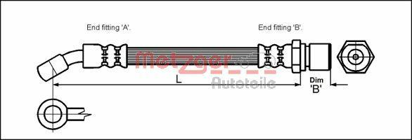 Metzger 4110608 - Əyləc şlanqı furqanavto.az