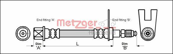 Metzger 4111159 - Əyləc şlanqı furqanavto.az