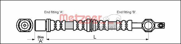 Metzger 4113666 - Əyləc şlanqı furqanavto.az