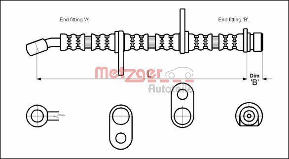 Metzger 4113605 - Əyləc şlanqı furqanavto.az