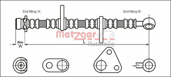 Metzger 4113601 - Əyləc şlanqı furqanavto.az