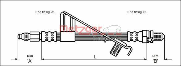 Metzger 4112528 - Əyləc şlanqı furqanavto.az