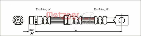 Metzger 4112825 - Əyləc şlanqı furqanavto.az