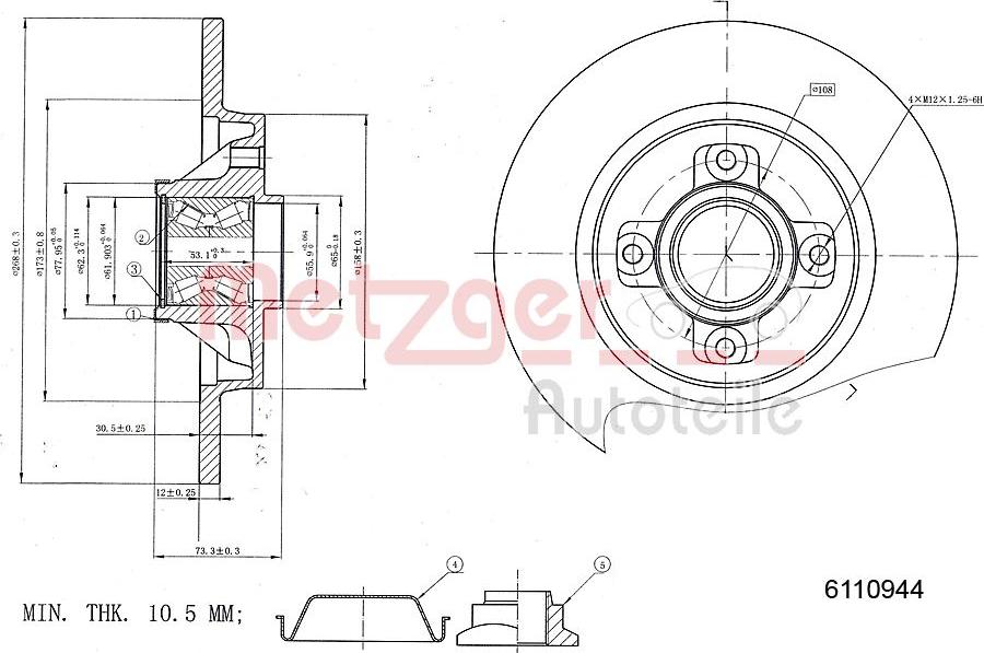 Metzger 6110944 - Əyləc Diski furqanavto.az