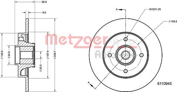 Metzger 6110945 - Əyləc Diski furqanavto.az