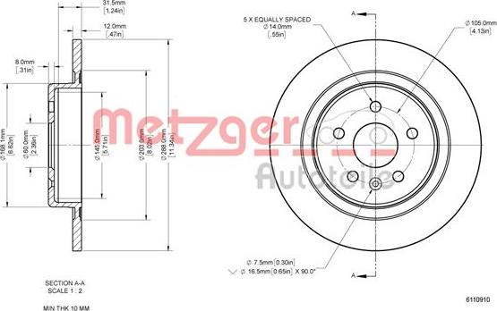 Metzger 6110910 - Əyləc Diski furqanavto.az