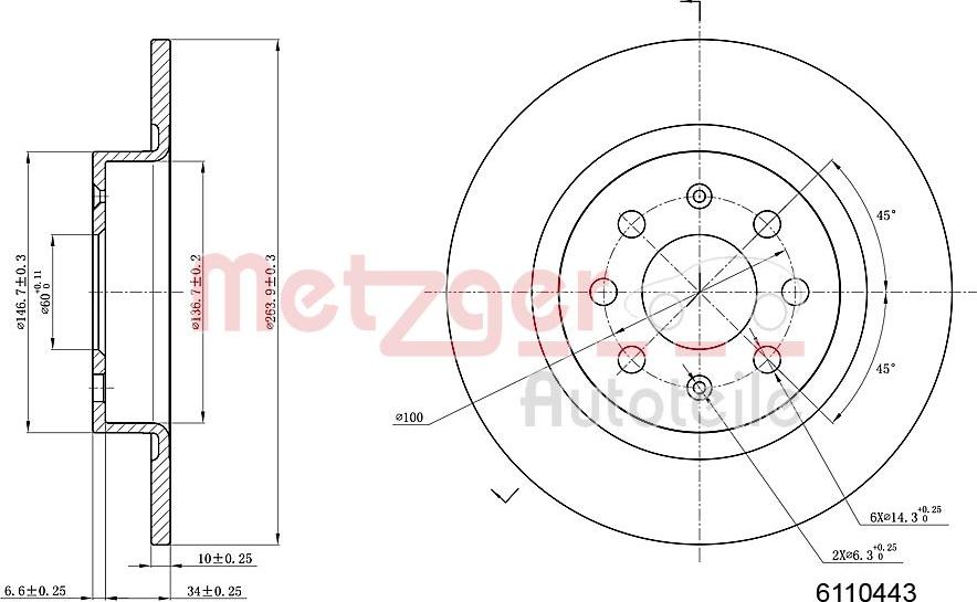 Metzger 6110443 - Əyləc Diski furqanavto.az