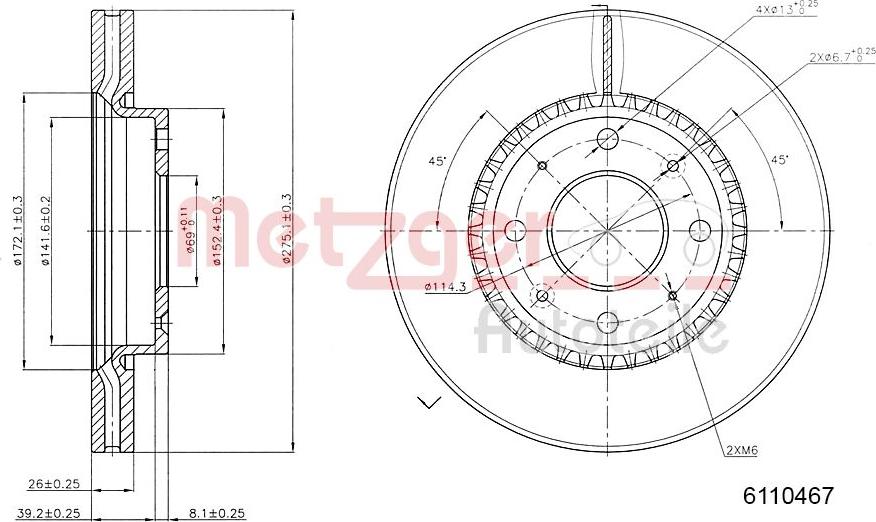 Metzger 6110467 - Əyləc Diski furqanavto.az