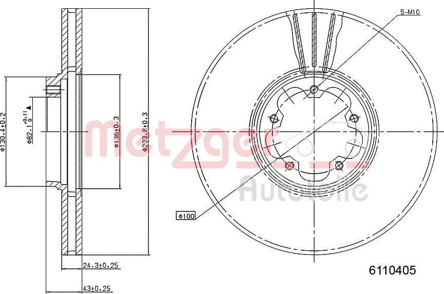 Metzger 6110405 - Əyləc Diski furqanavto.az