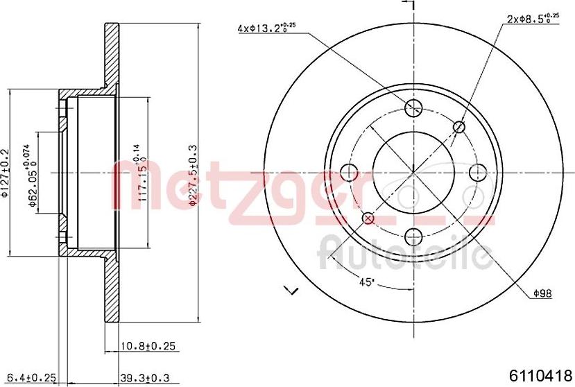 Metzger 6110418 - Əyləc Diski furqanavto.az