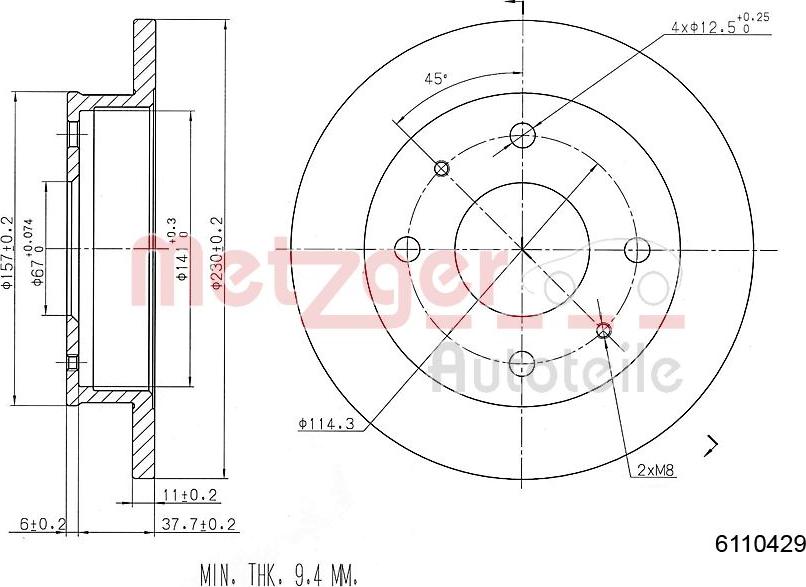 Metzger 6110429 - Əyləc Diski furqanavto.az