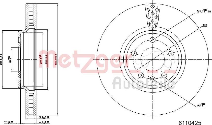 Metzger 6110425 - Əyləc Diski furqanavto.az