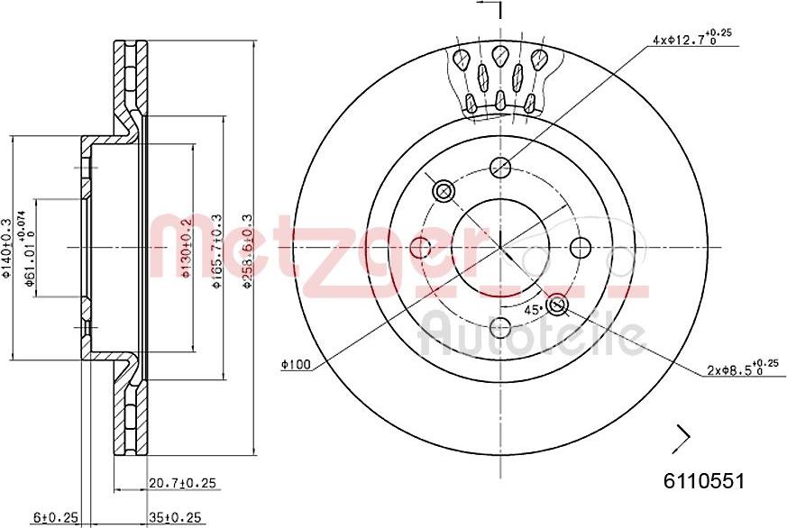 Metzger 6110551 - Əyləc Diski furqanavto.az