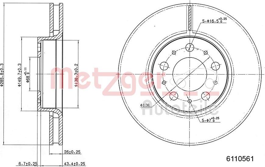 Metzger 6110561 - Əyləc Diski furqanavto.az