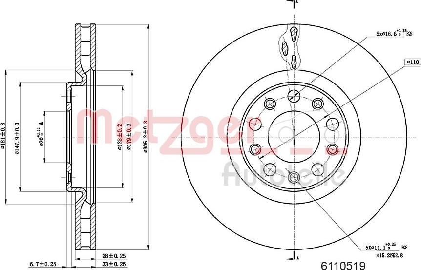 Metzger 6110519 - Əyləc Diski furqanavto.az