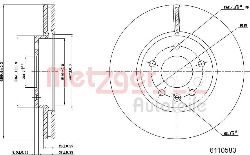 Metzger 6110583 - Əyləc Diski furqanavto.az