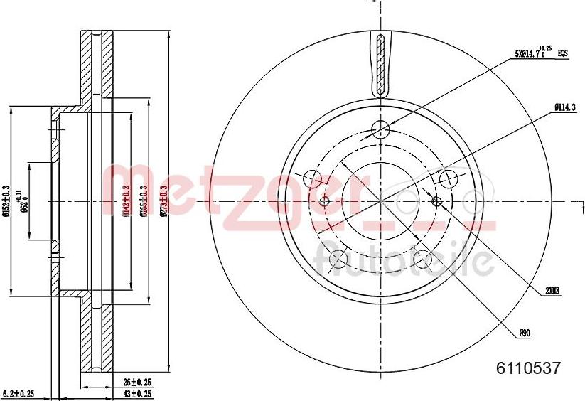 Metzger 6110537 - Əyləc Diski furqanavto.az