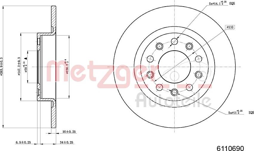 Metzger 6110690 - Əyləc Diski furqanavto.az